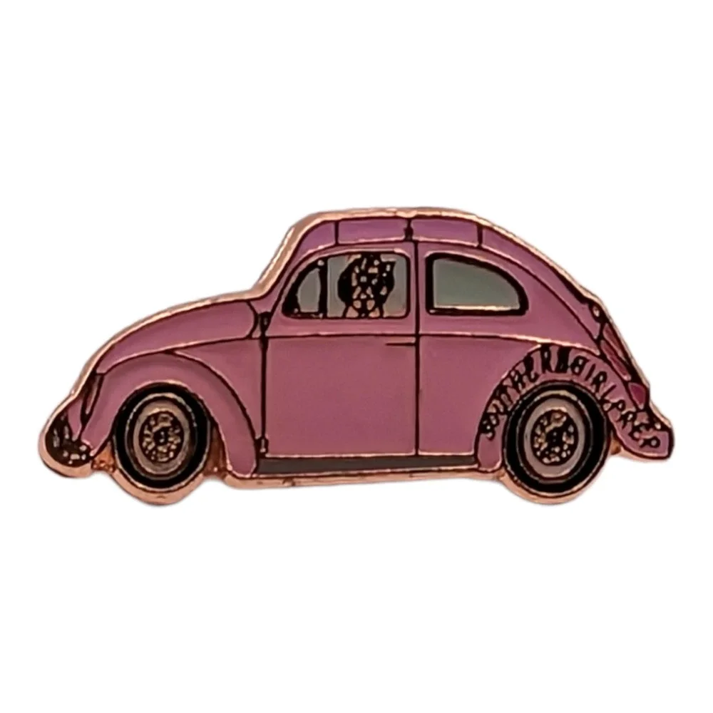 Volkswagen VW Bug Pink Hat Lapel Pin